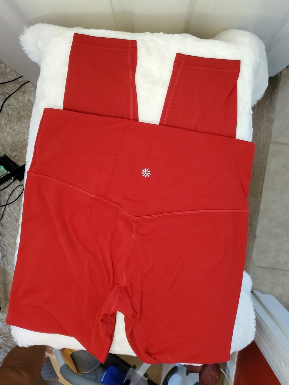 Athleta Red 25% Lycra Elevation Tights